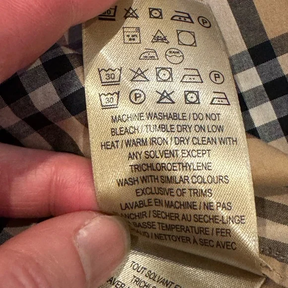 Burberry Beige and Black Checkered Button-Down Shirt - Picture 10 of 14